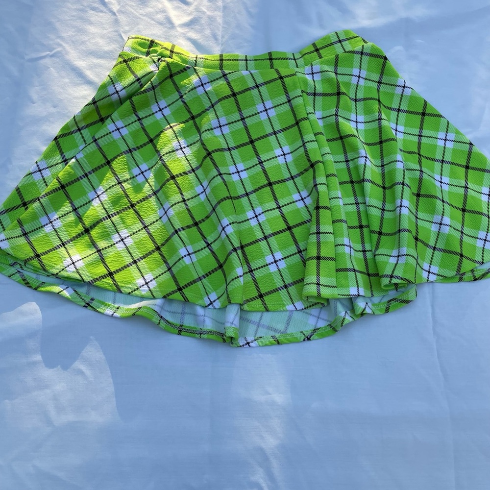 Lime green flannel skirt